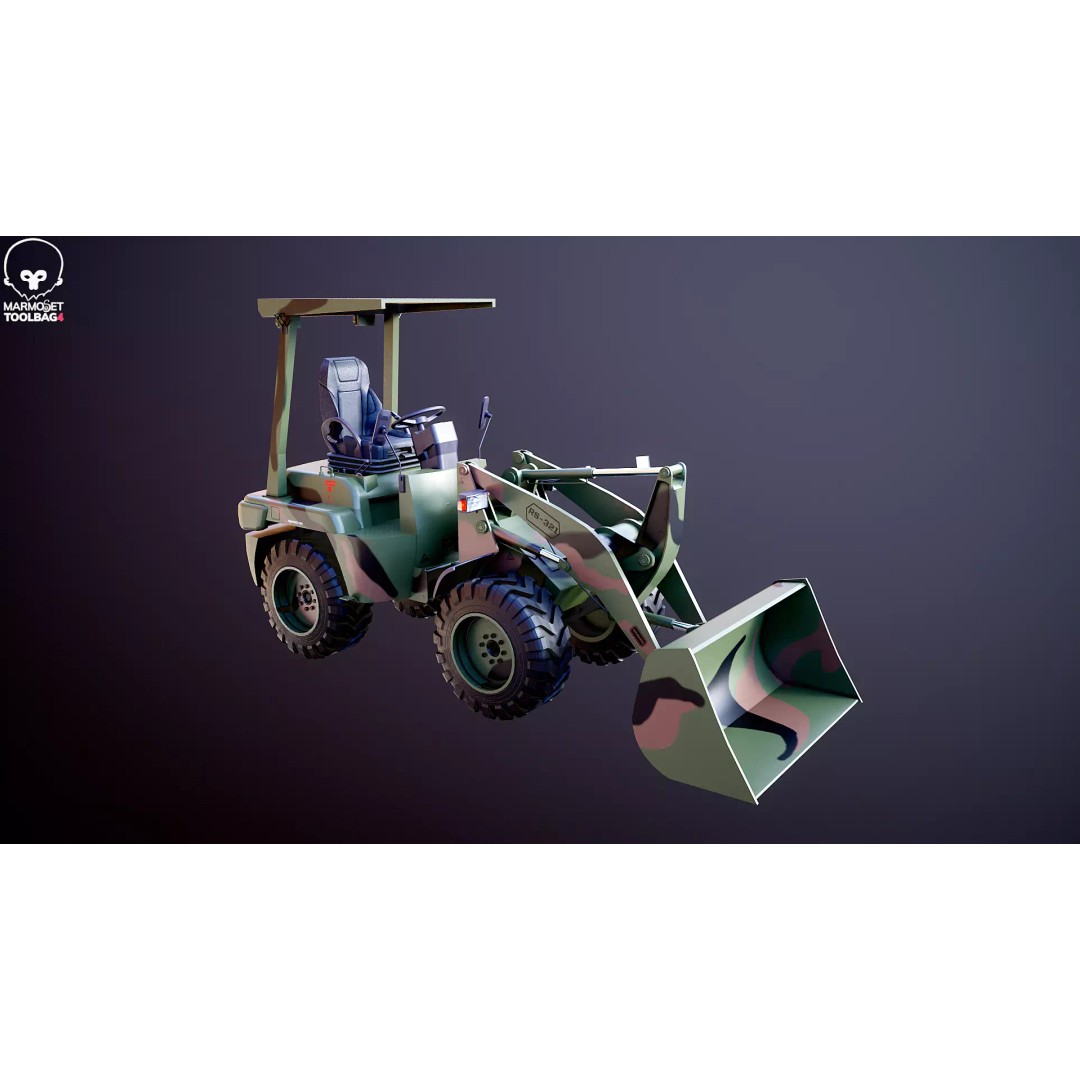 Small Military Wheeled Loader 3D Model – Low Poly Game Asset, FBX - View 15