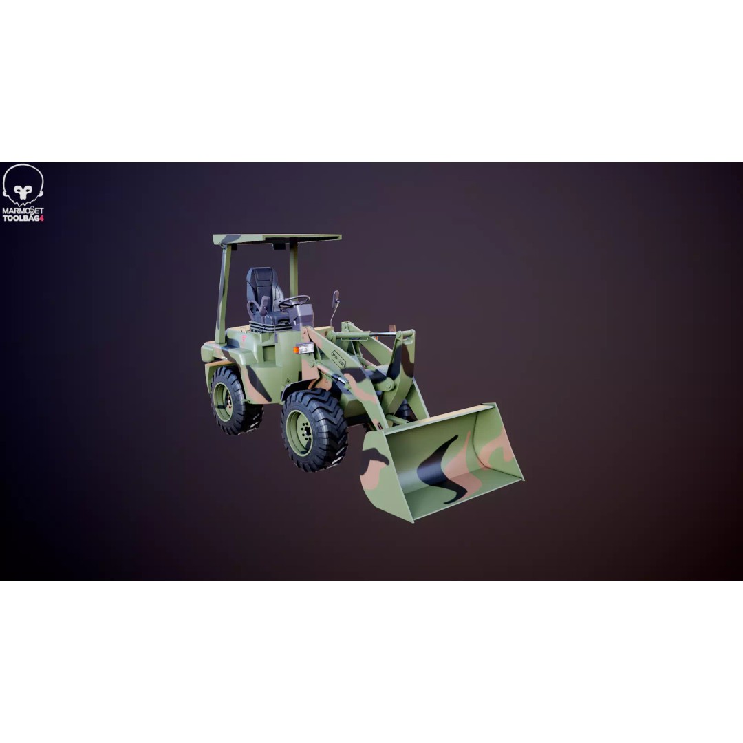 Small Military Wheeled Loader 3D Model – Low Poly Game Asset, FBX - View 17