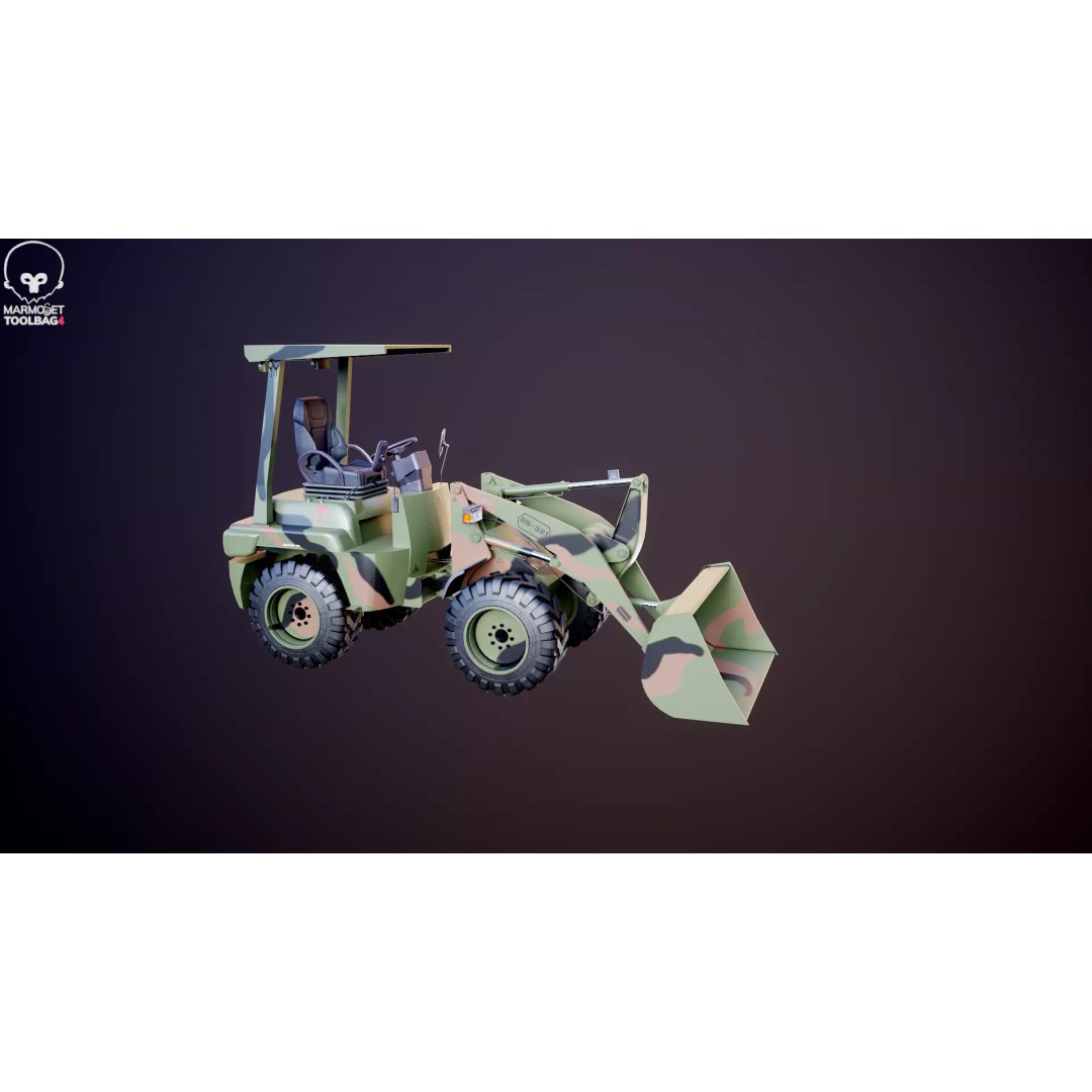 Small Military Wheeled Loader 3D Model – Low Poly Game Asset, FBX - View 18