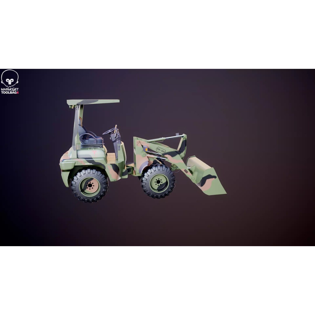 Small Military Wheeled Loader 3D Model – Low Poly Game Asset, FBX - View 19