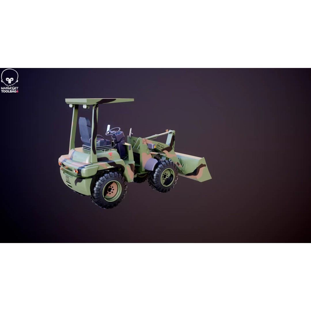 Small Military Wheeled Loader 3D Model – Low Poly Game Asset, FBX - View 20