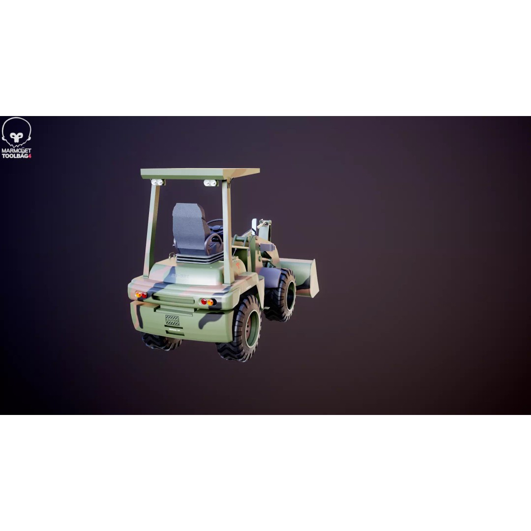 Small Military Wheeled Loader 3D Model – Low Poly Game Asset, FBX - View 21