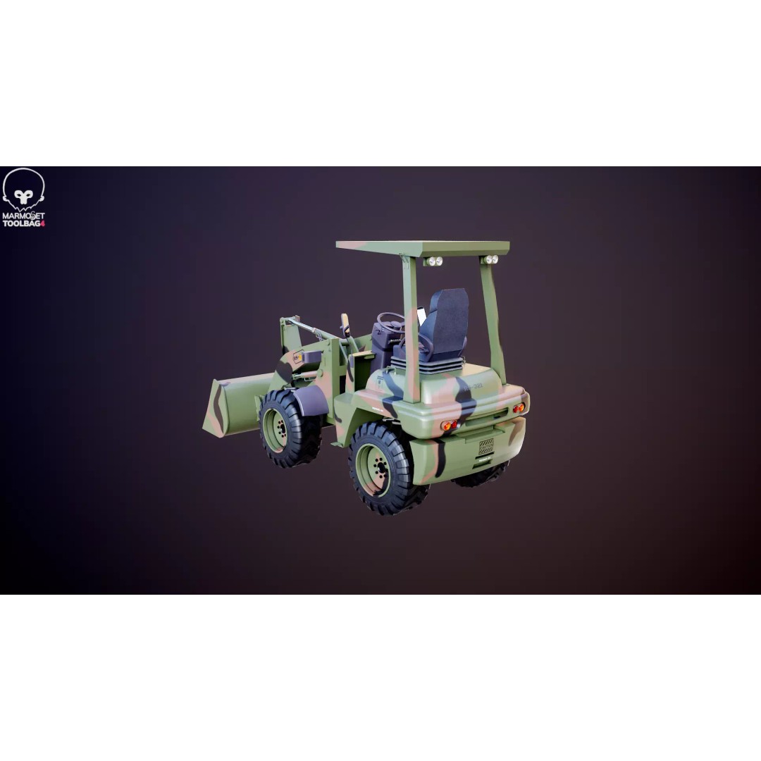 Small Military Wheeled Loader 3D Model – Low Poly Game Asset, FBX - View 23