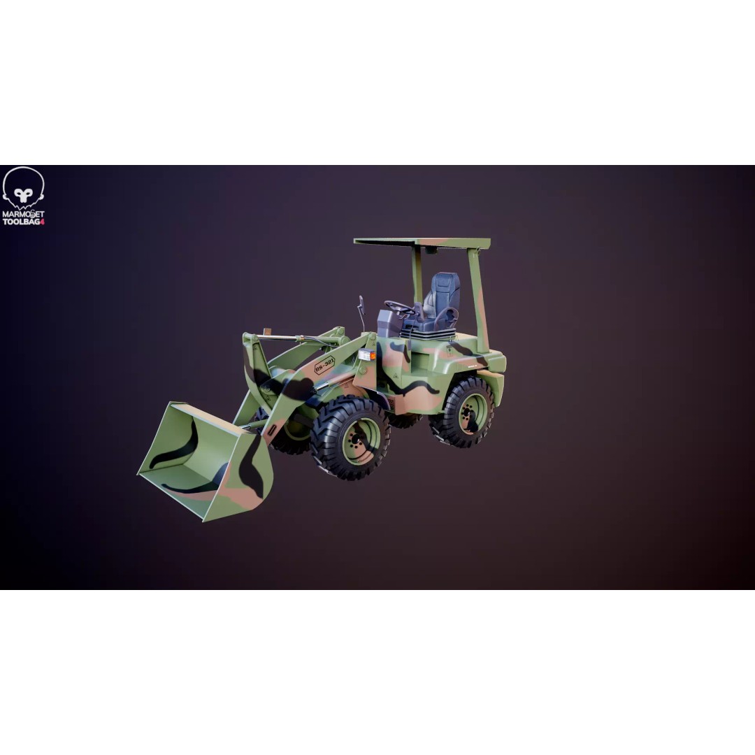 Small Military Wheeled Loader 3D Model – Low Poly Game Asset, FBX - View 26