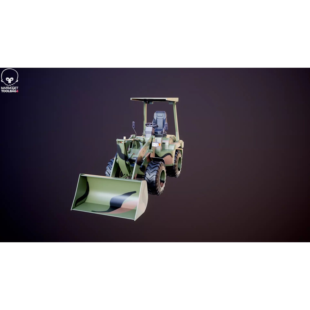 Small Military Wheeled Loader 3D Model – Low Poly Game Asset, FBX - View 27