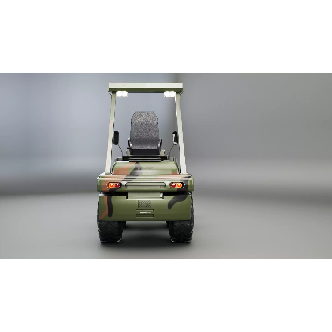 Small Military Wheeled Loader 3D Model – Low Poly Game Asset, FBX - View 5
