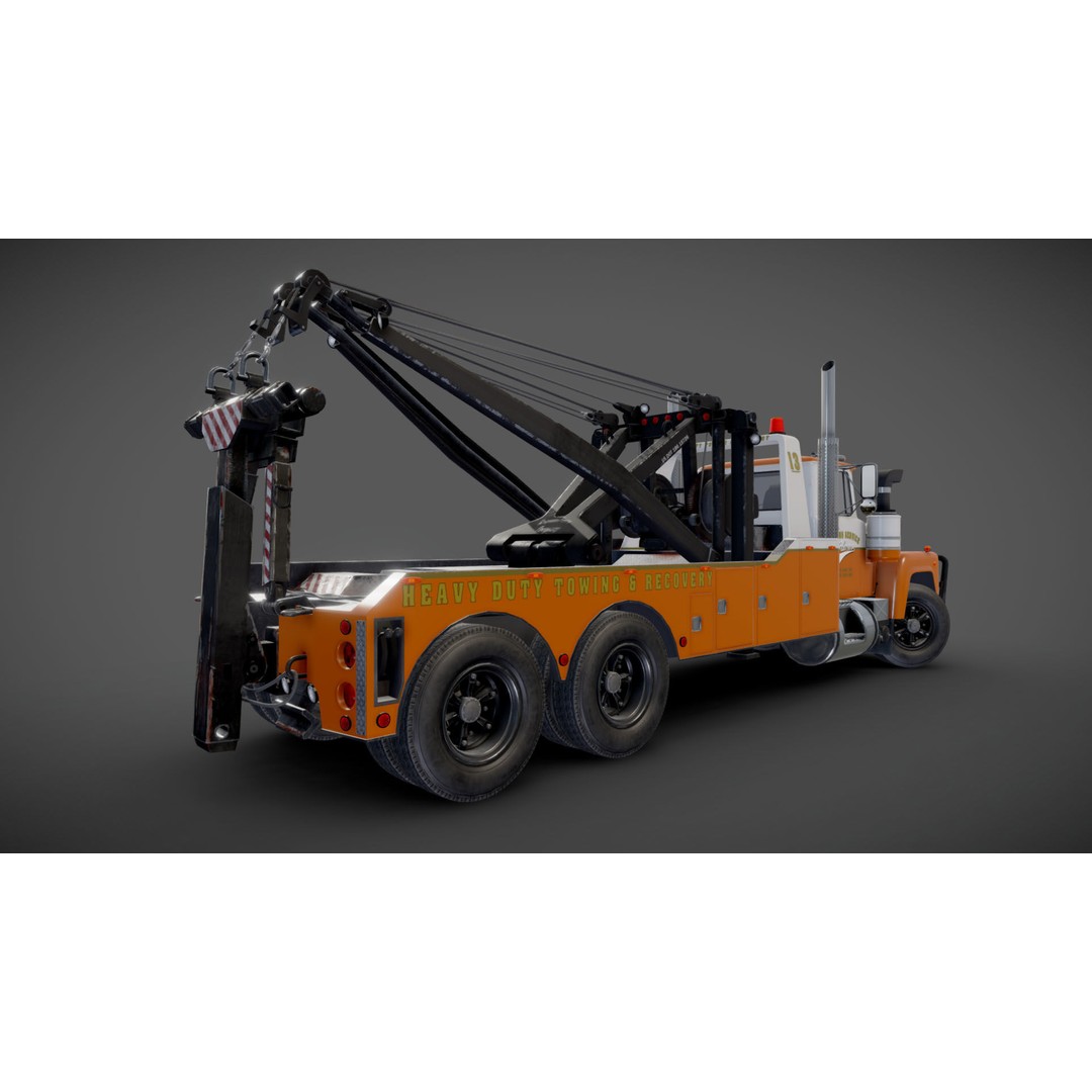 Vintage Heavy Wrecker 3D Model – Low Poly Game-Ready Truck, FBX - View 21