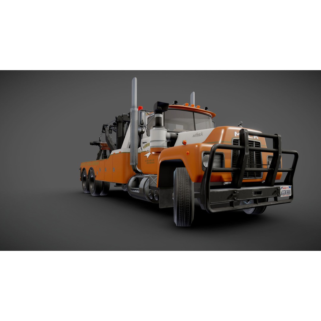 Vintage Heavy Wrecker 3D Model – Low Poly Game-Ready Truck, FBX - View 22