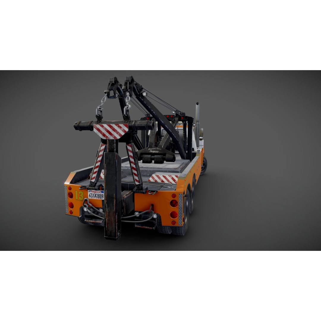 Vintage Heavy Wrecker 3D Model – Low Poly Game-Ready Truck, FBX - View 26