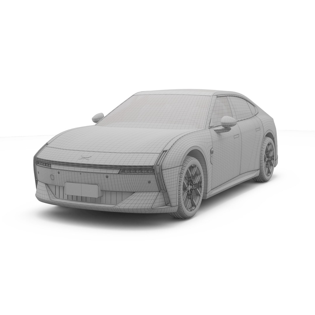 2025 Xpeng P7 3D Model – Sport Sedan with PBR Textures, FBX
