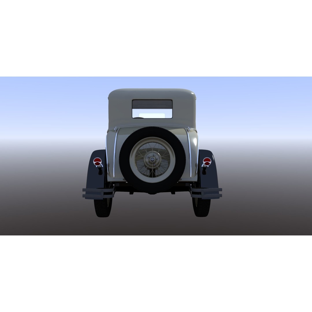1930s Car 3D Model – Antique Vehicle for Background Use, FBX - View 7