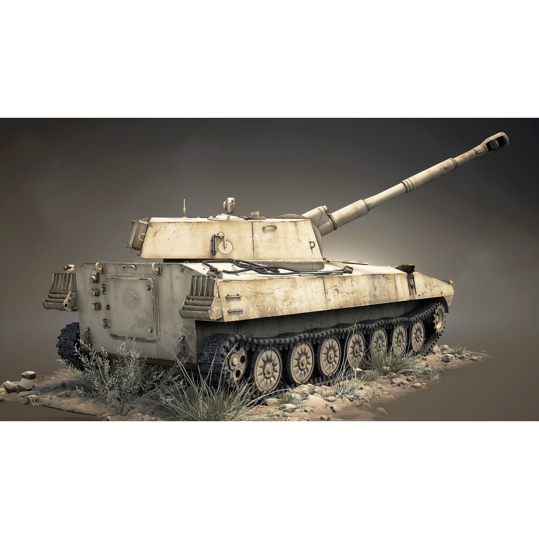 2S1 Gvozdika 3D Model – Low Poly Game Ready Vehicle, FBX - View 13