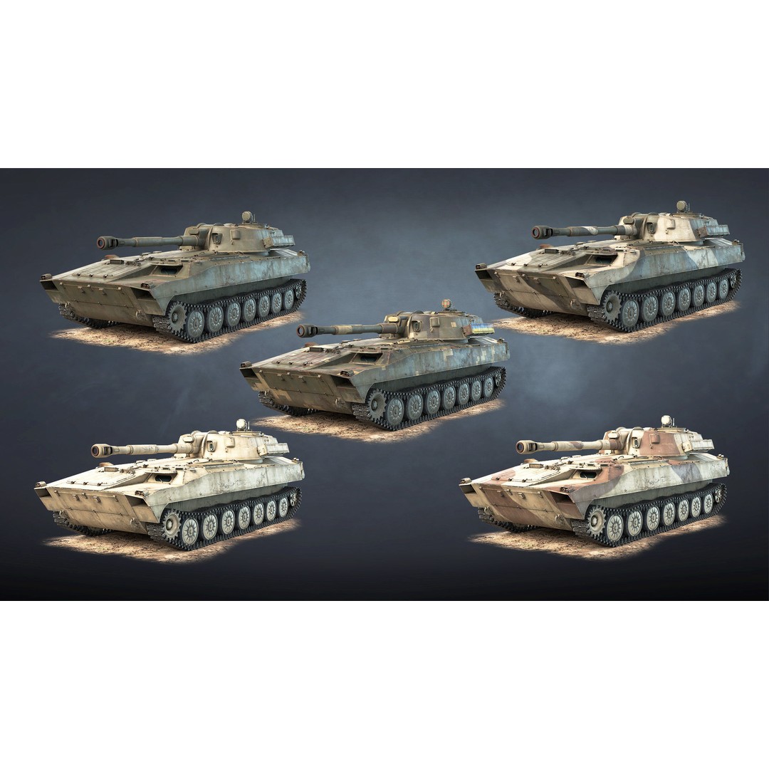 2S1 Gvozdika 3D Model – Low Poly Game Ready Vehicle, FBX - View 18
