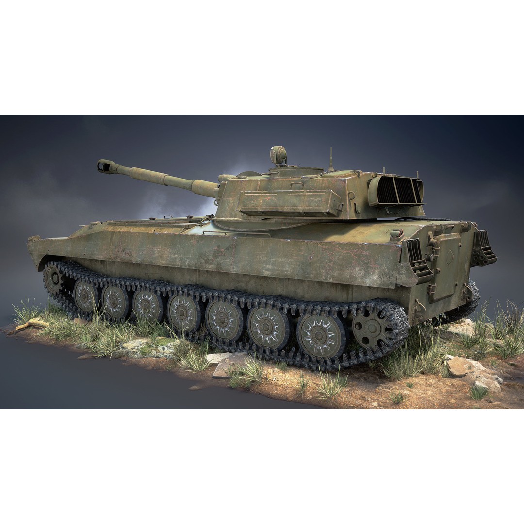 2S1 Gvozdika 3D Model – Low Poly Game Ready Vehicle, FBX - View 5