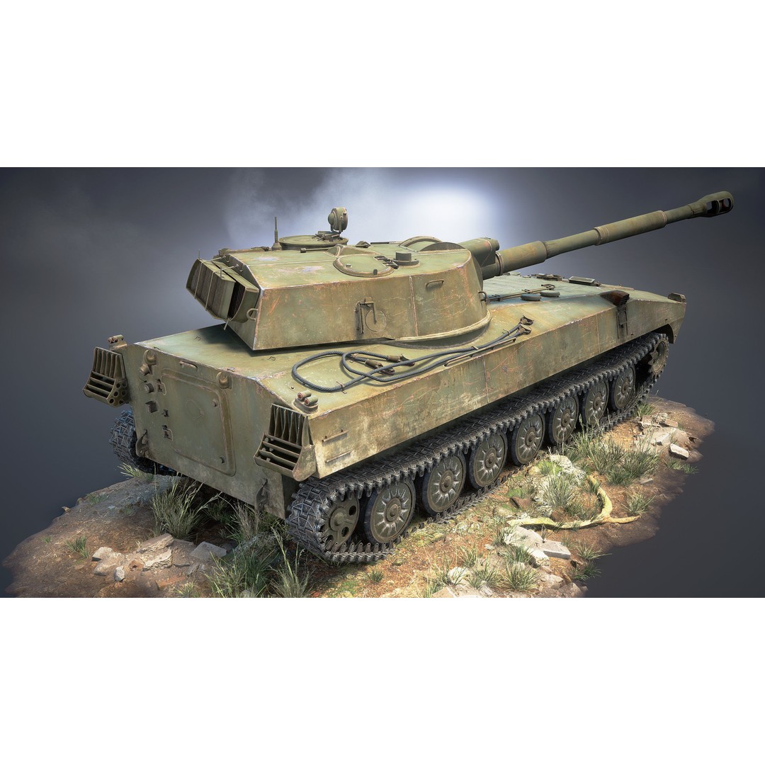 2S1 Gvozdika 3D Model – Low Poly Game Ready Vehicle, FBX - View 6
