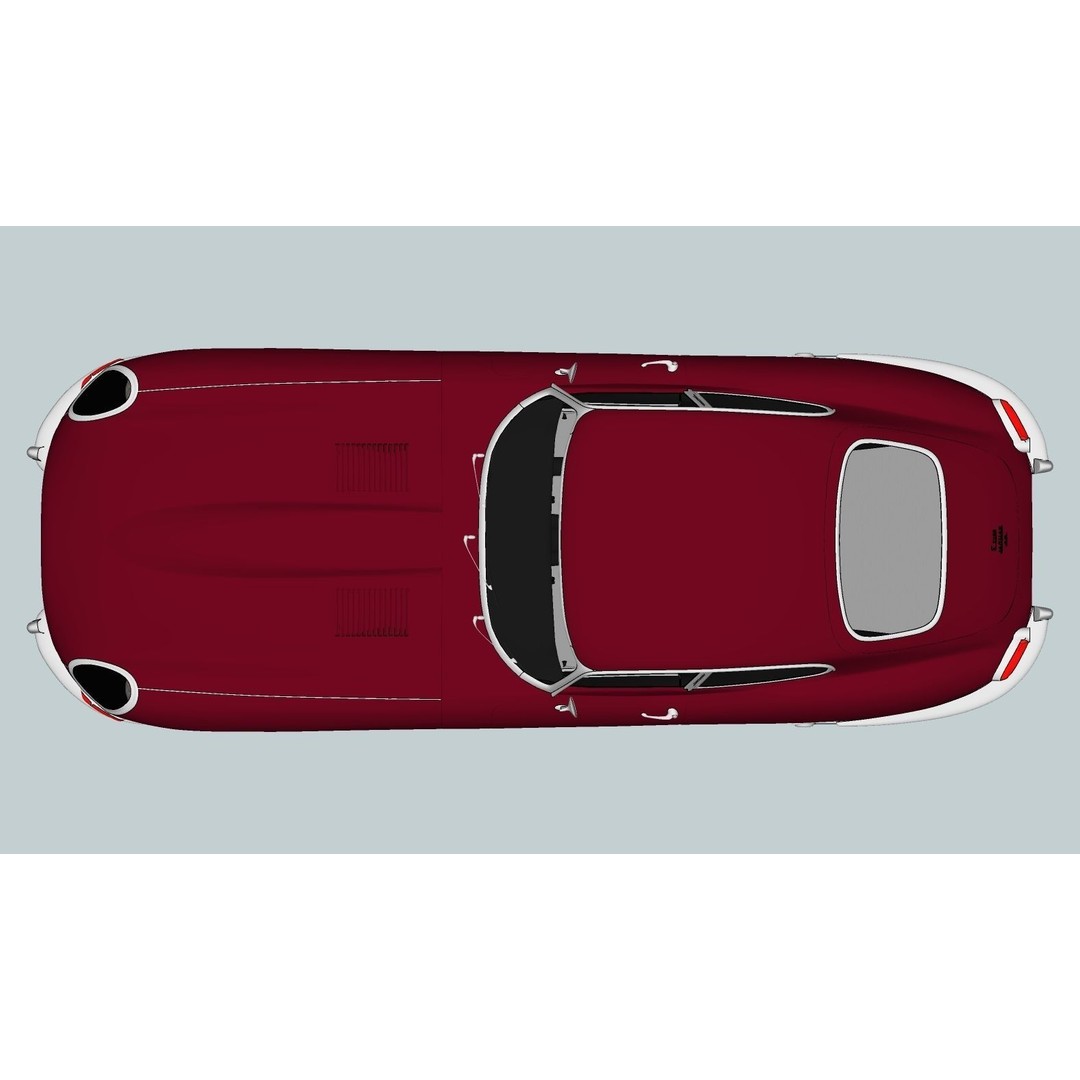Jaguar E-Type 3D Model – High Poly Classic Car, FBX, OBJ