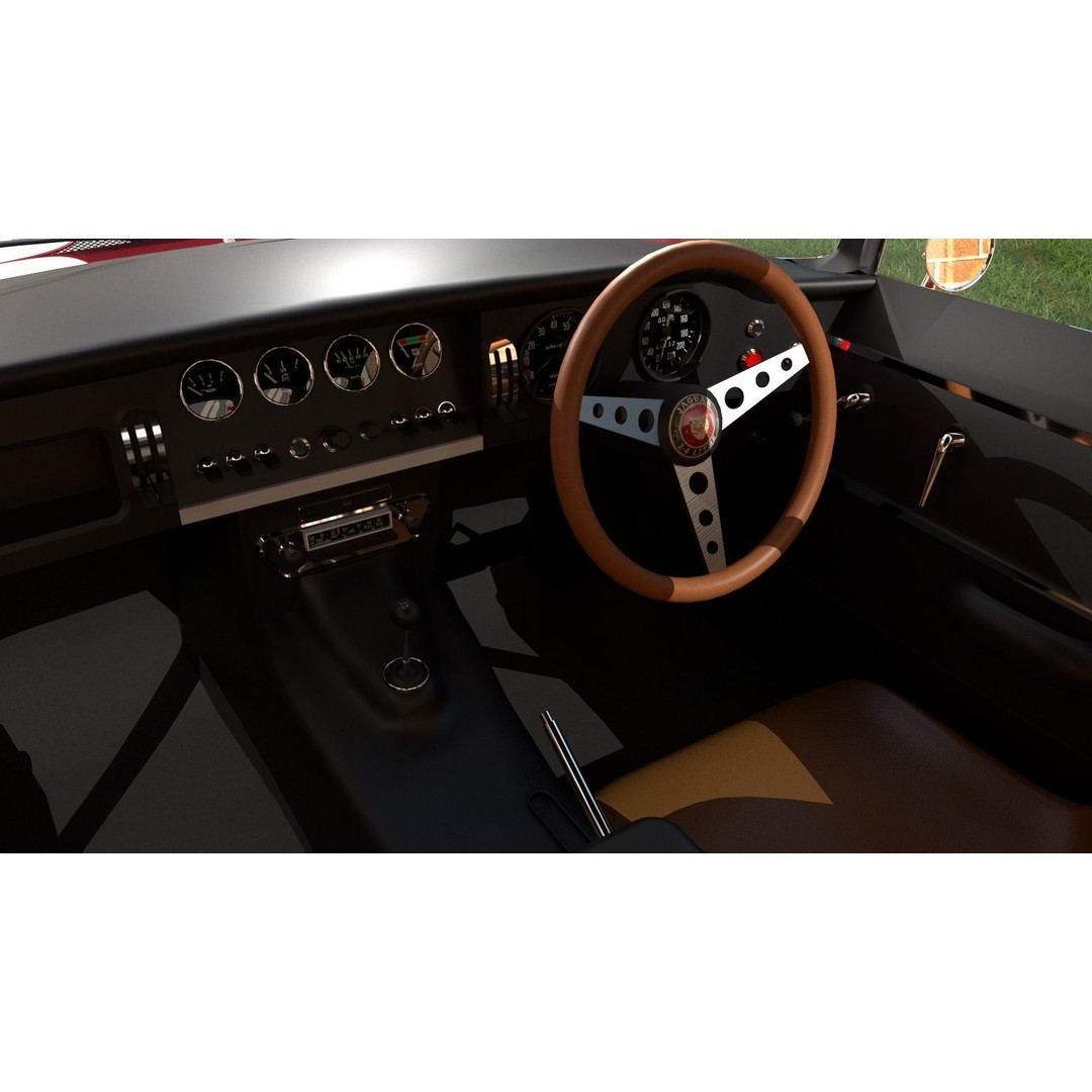 Jaguar E-Type 3D Model – High Poly Classic Car, FBX, OBJ - View 11