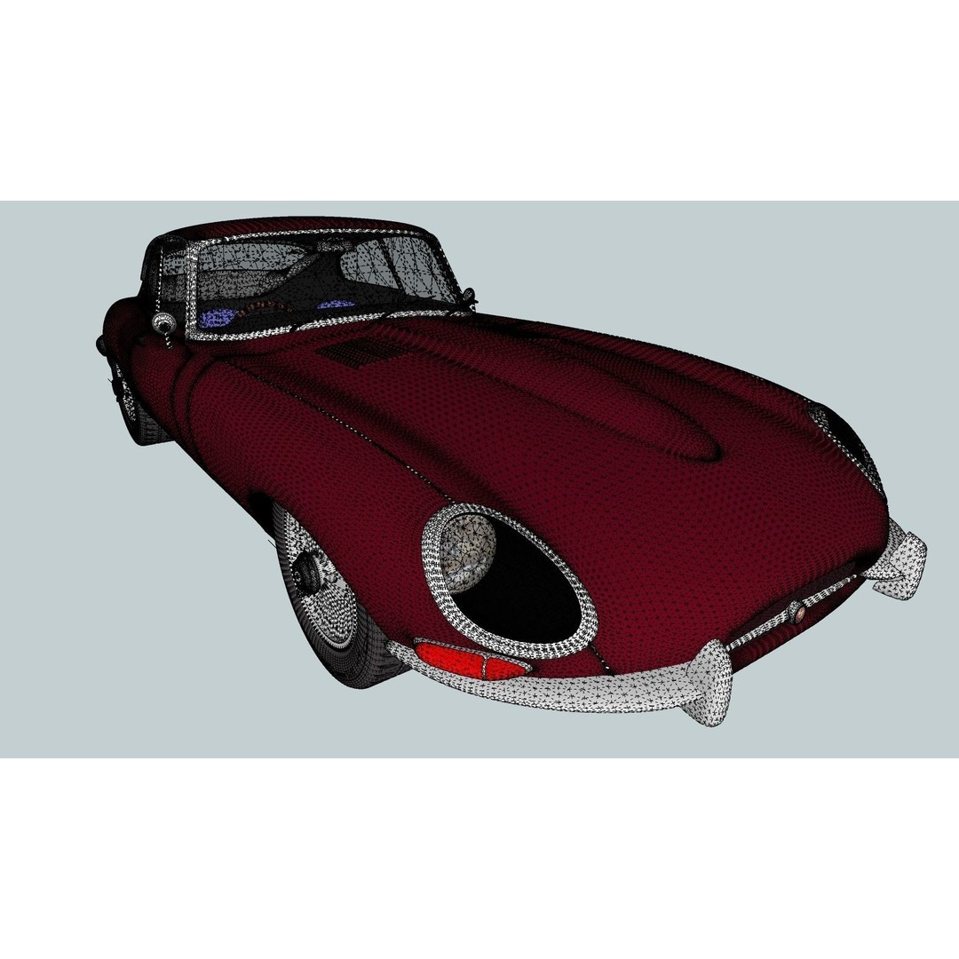 Jaguar E-Type 3D Model – High Poly Classic Car, FBX, OBJ - View 15
