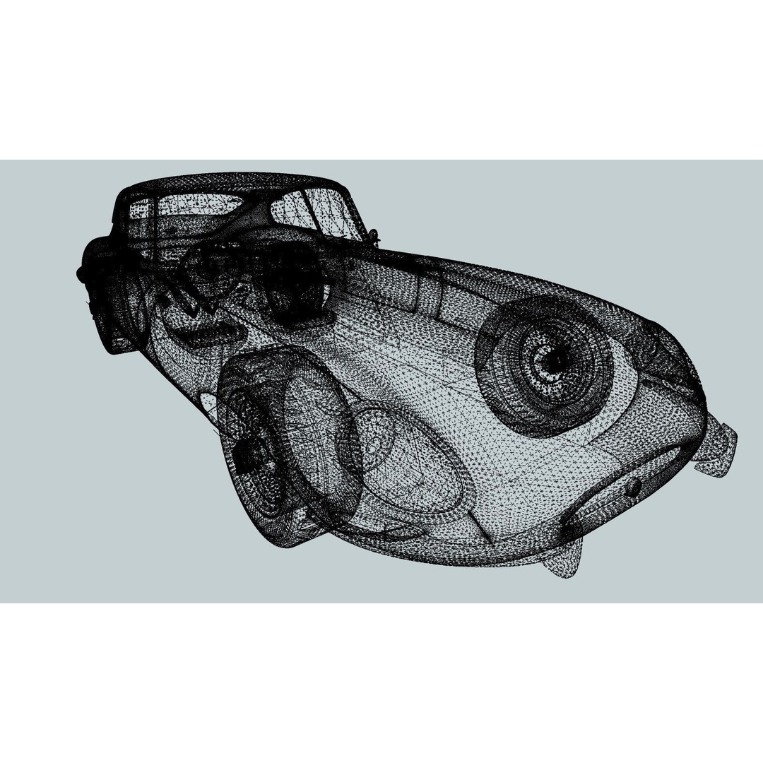Jaguar E-Type 3D Model – High Poly Classic Car, FBX, OBJ - View 16