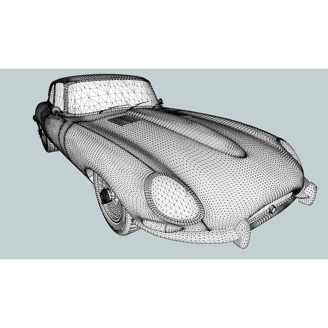 Jaguar E-Type 3D Model – High Poly Classic Car, FBX, OBJ - View 17