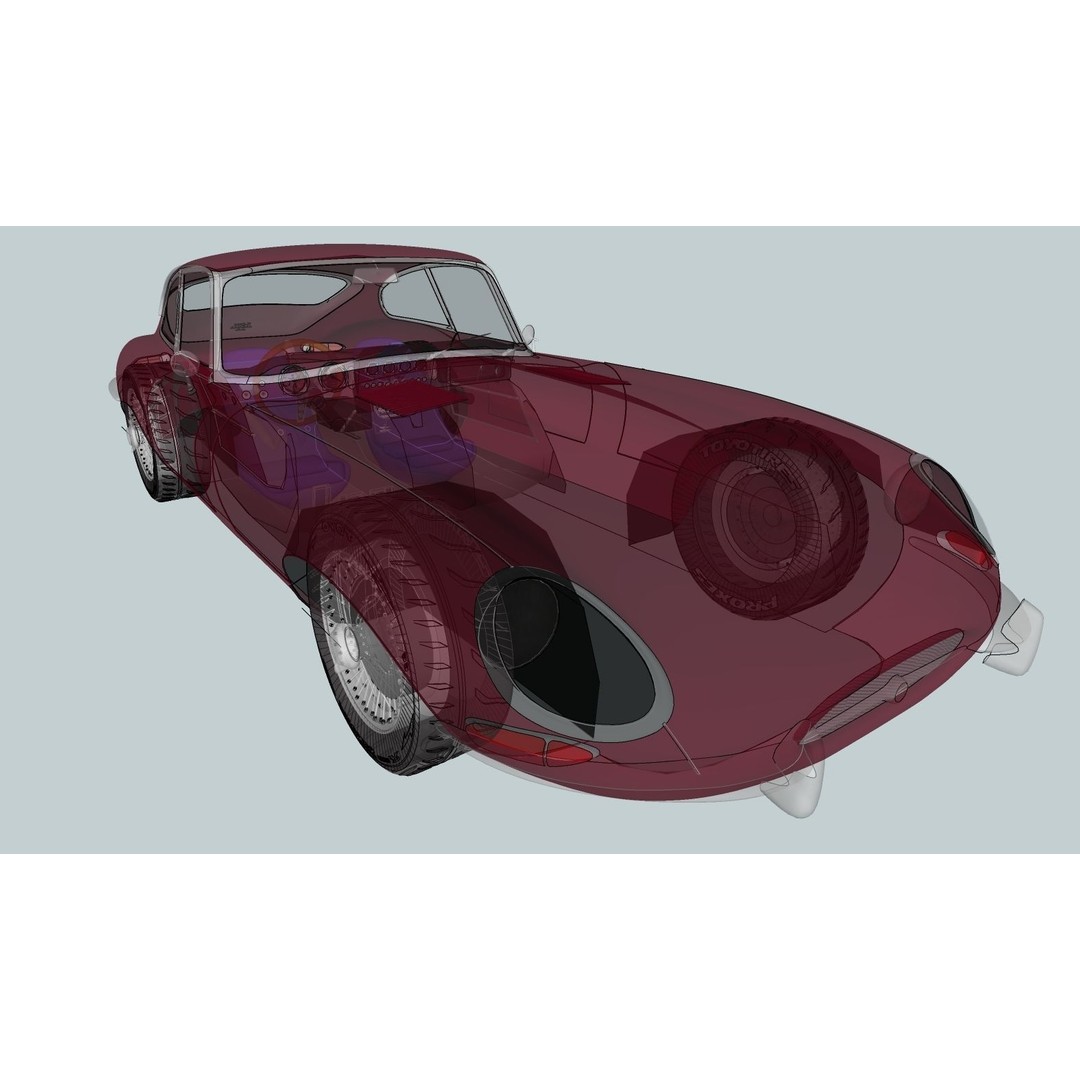 Jaguar E-Type 3D Model – High Poly Classic Car, FBX, OBJ - View 18