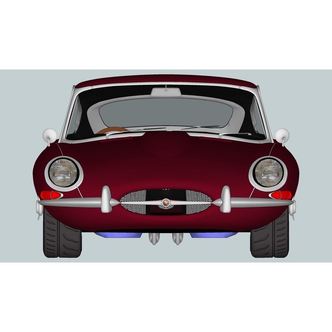 Jaguar E-Type 3D Model – High Poly Classic Car, FBX, OBJ - View 19