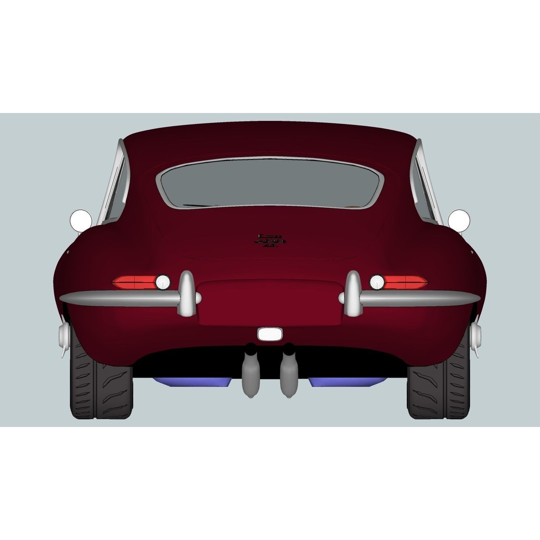 Jaguar E-Type 3D Model – High Poly Classic Car, FBX, OBJ - View 20