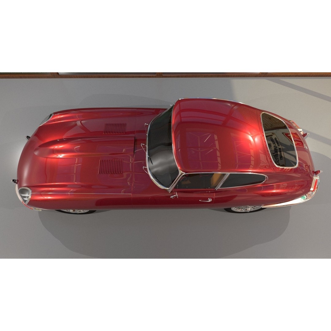Jaguar E-Type 3D Model – High Poly Classic Car, FBX, OBJ - View 8