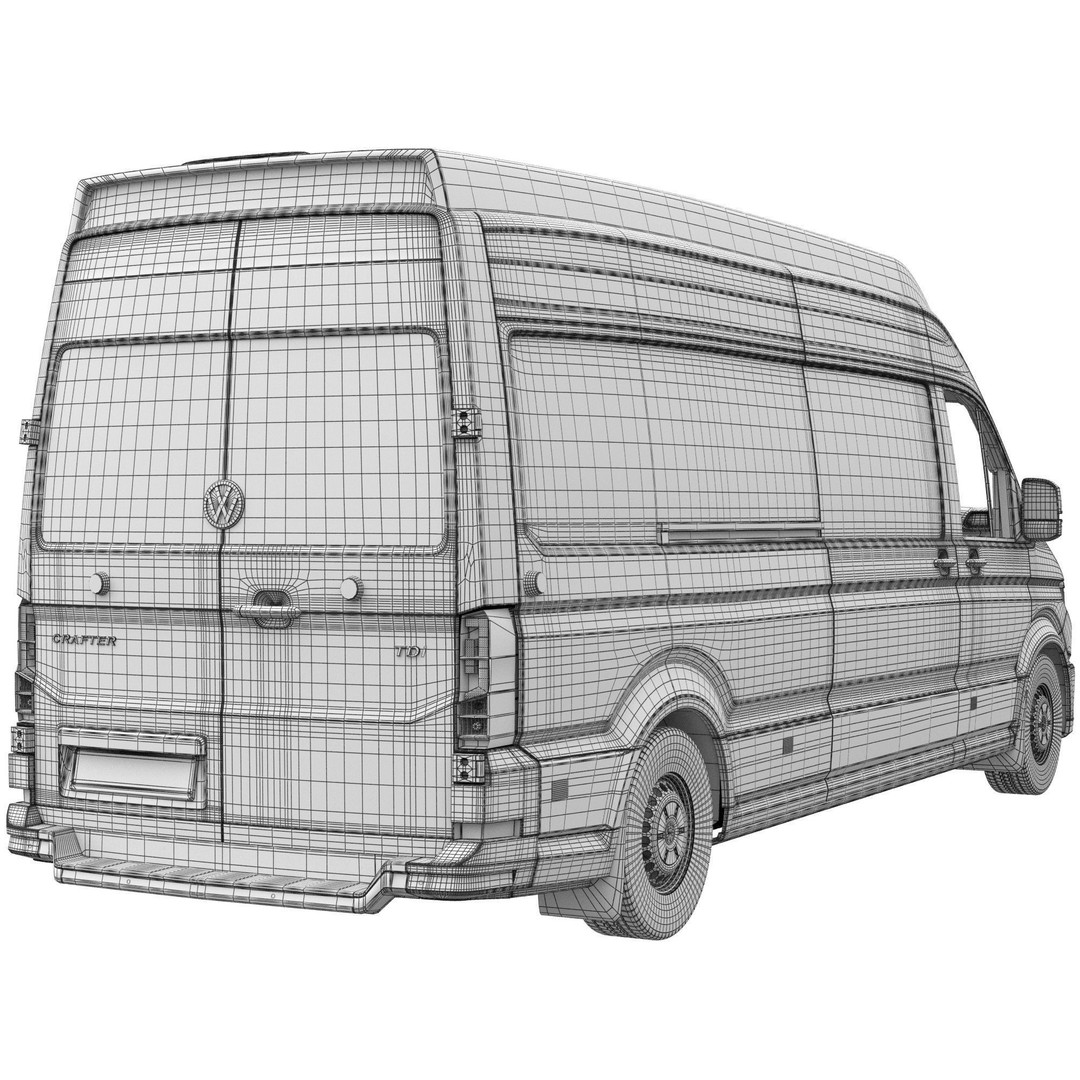 VW Crafter 2 PanelVan 3D Model – High Poly Cargo Vehicle, FBX - View 16