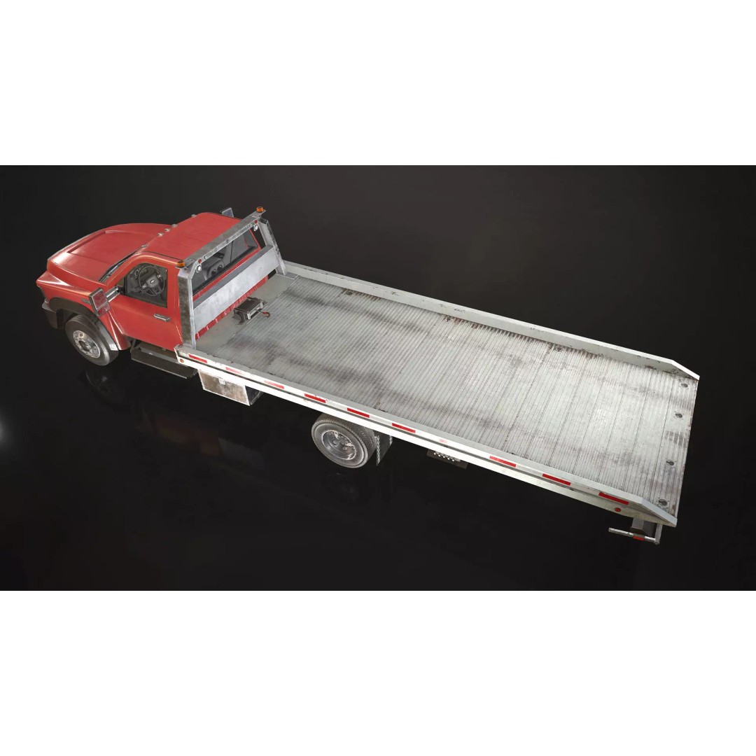 Medium Duty Truck VX400 3D Model – Low Poly Rollback Tow Truck, FBX - View 12