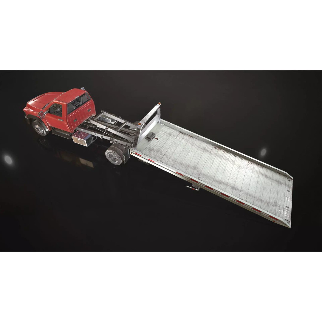 Medium Duty Truck VX400 3D Model – Low Poly Rollback Tow Truck, FBX - View 13