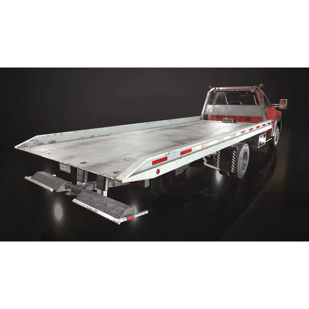 Medium Duty Truck VX400 3D Model – Low Poly Rollback Tow Truck, FBX - View 16