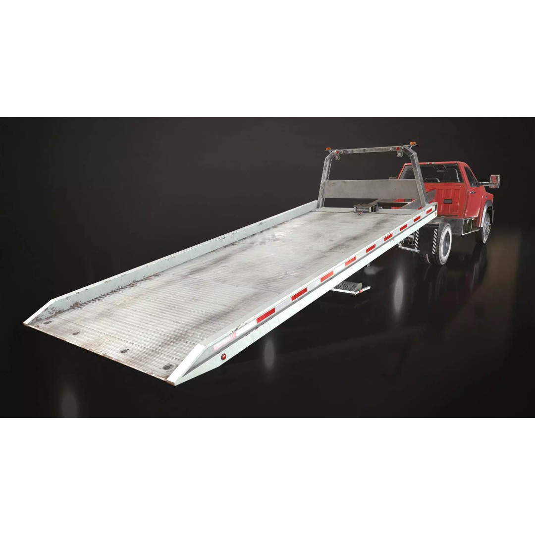 Medium Duty Truck VX400 3D Model – Low Poly Rollback Tow Truck, FBX - View 17