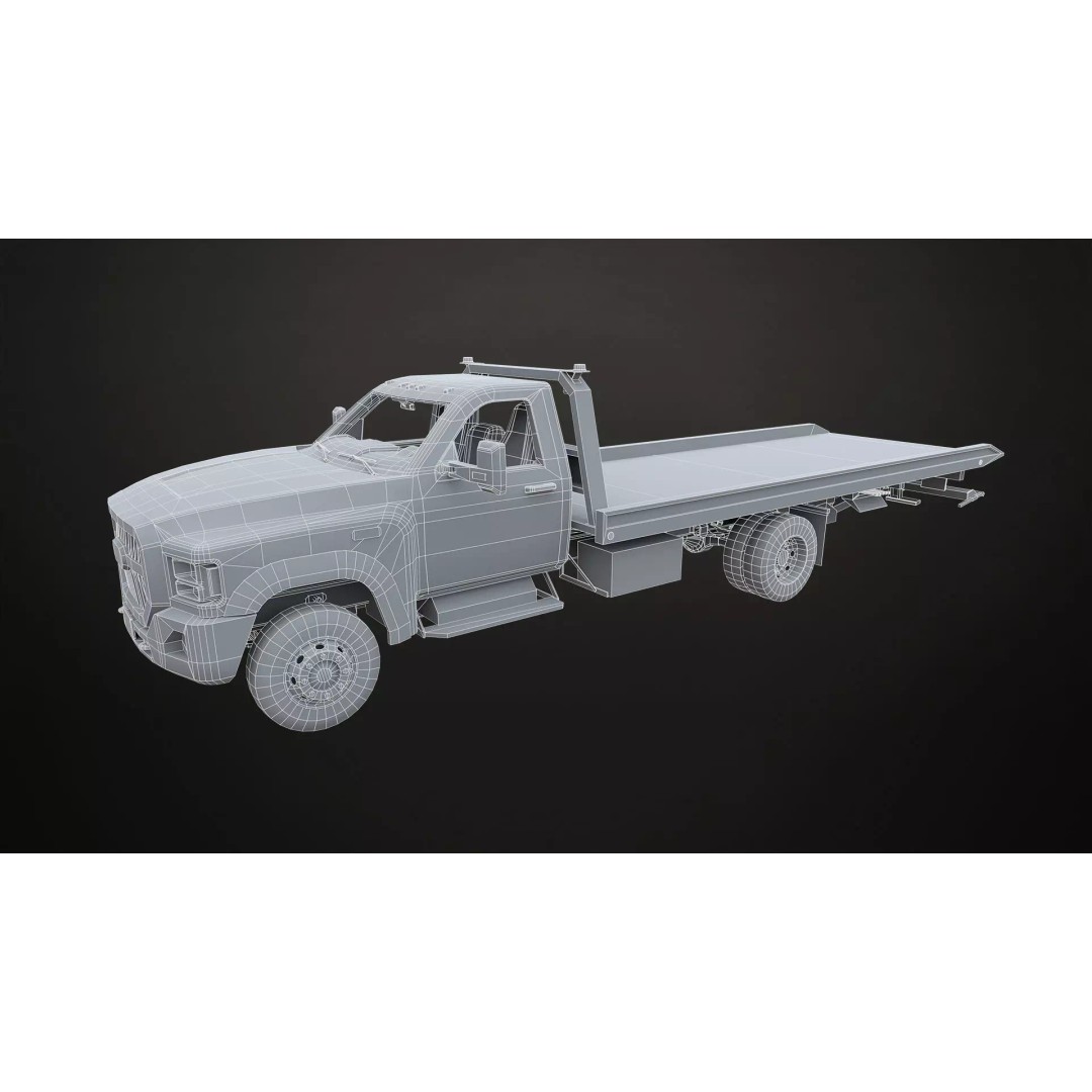 Medium Duty Truck VX400 3D Model – Low Poly Rollback Tow Truck, FBX - View 30