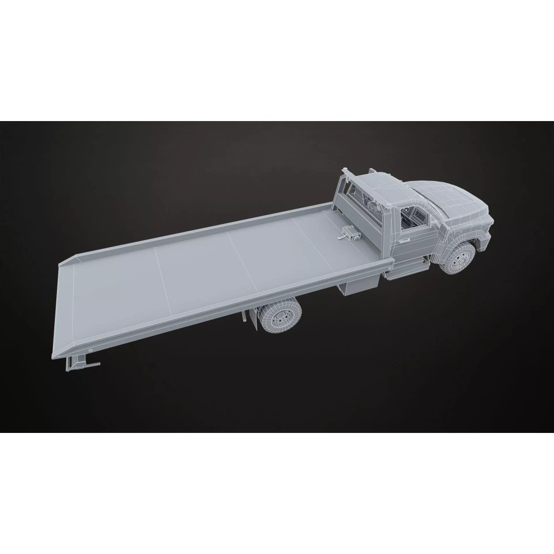 Medium Duty Truck VX400 3D Model – Low Poly Rollback Tow Truck, FBX - View 31