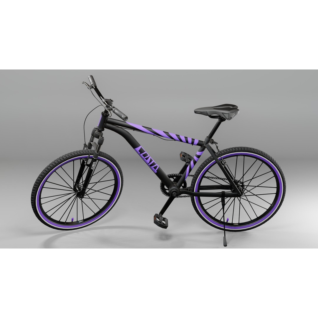 Bicycle 3D Model – Low Poly Game Asset, PBR Textures, FBX - View 13