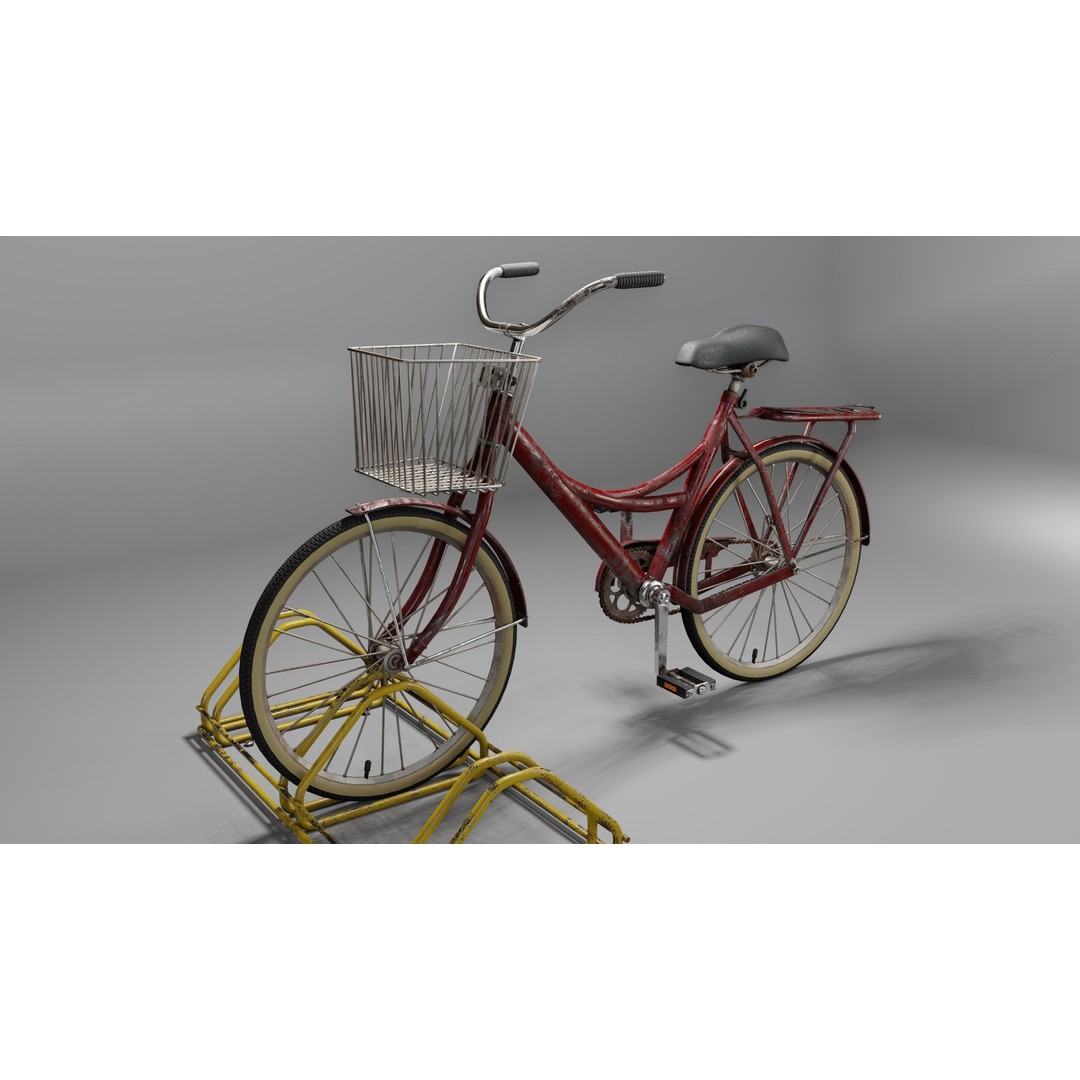 Bicycle 3D Model – Low Poly Game Asset, PBR Textures, FBX - View 17