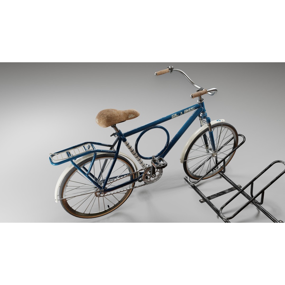 Bicycle 3D Model – Low Poly Game Asset, PBR Textures, FBX - View 18