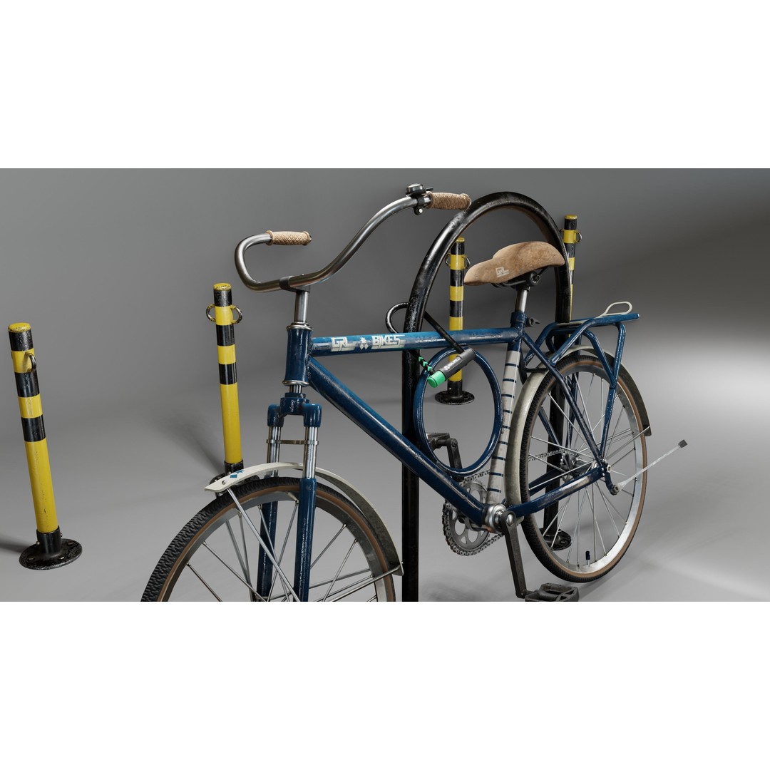 Bicycle 3D Model – Low Poly Game Asset, PBR Textures, FBX - View 19