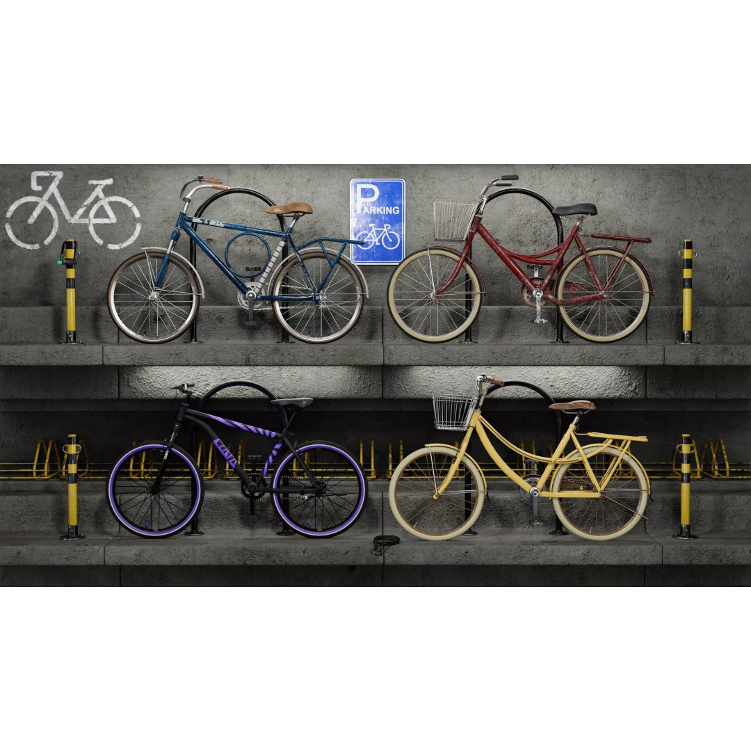 Bicycle 3D Model – Low Poly Game Asset, PBR Textures, FBX - View 2