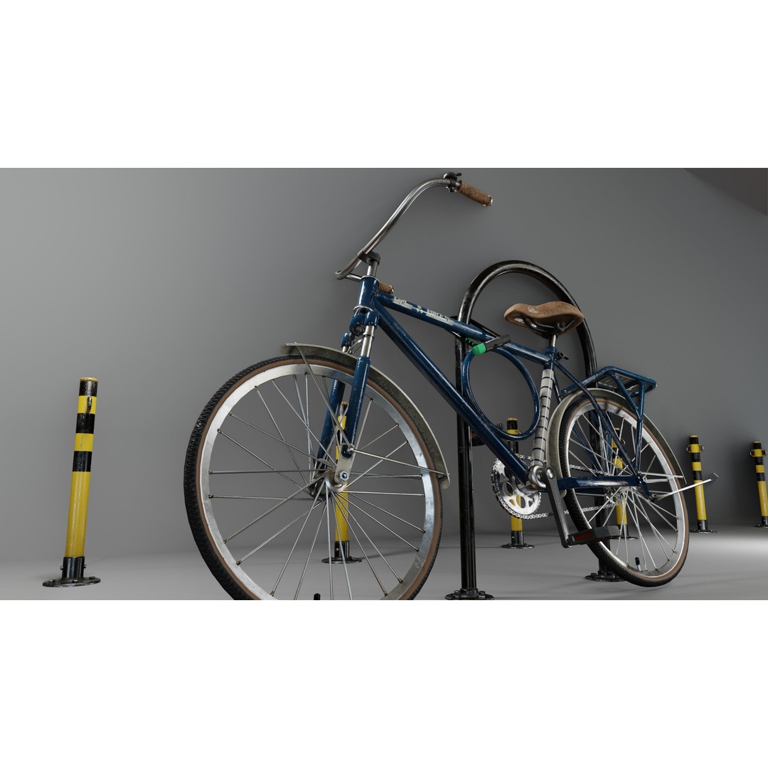 Bicycle 3D Model – Low Poly Game Asset, PBR Textures, FBX - View 20