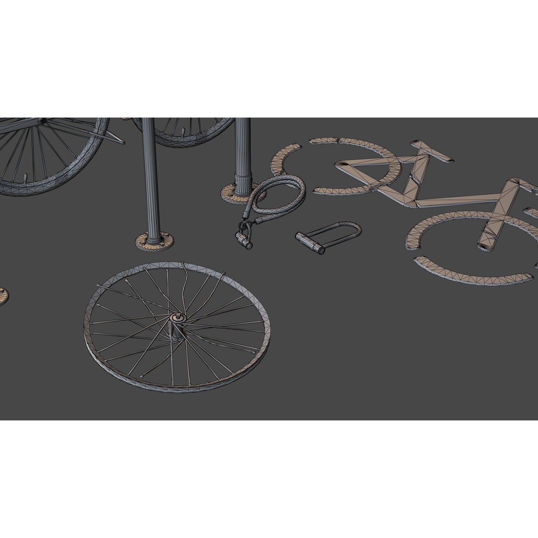 Bicycle 3D Model – Low Poly Game Asset, PBR Textures, FBX - View 22