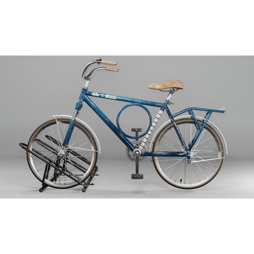Bicycle 3D Model – Low Poly Game Asset, PBR Textures, FBX - View 7