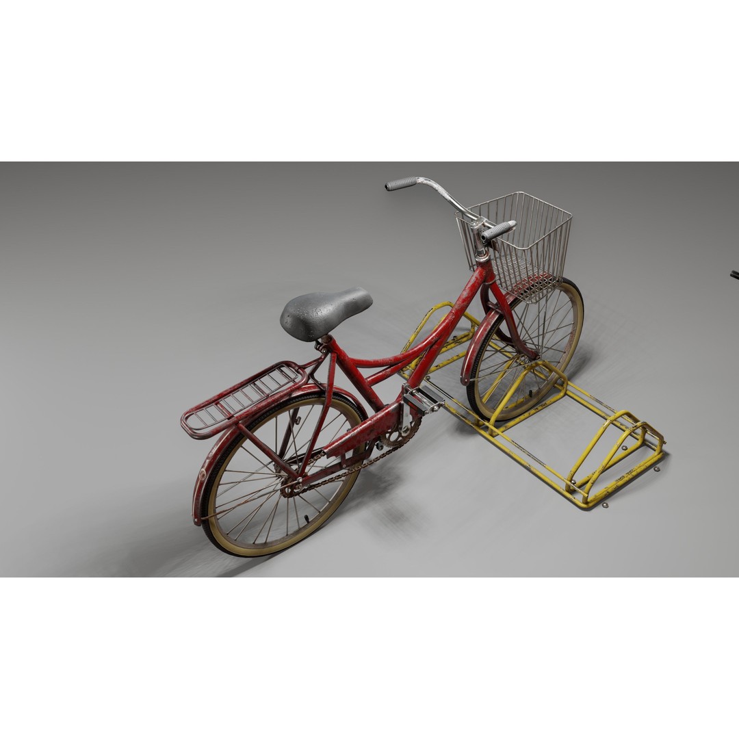 Bicycle 3D Model – Low Poly Game Asset, PBR Textures, FBX - View 8