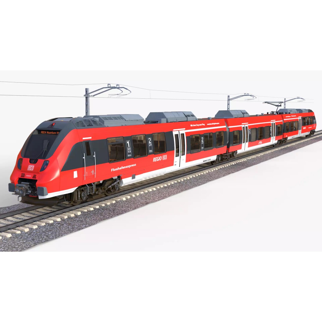 Bombardier TALENT Train 3D Model – Rigged Animated Asset, FBX, OBJ - View 2
