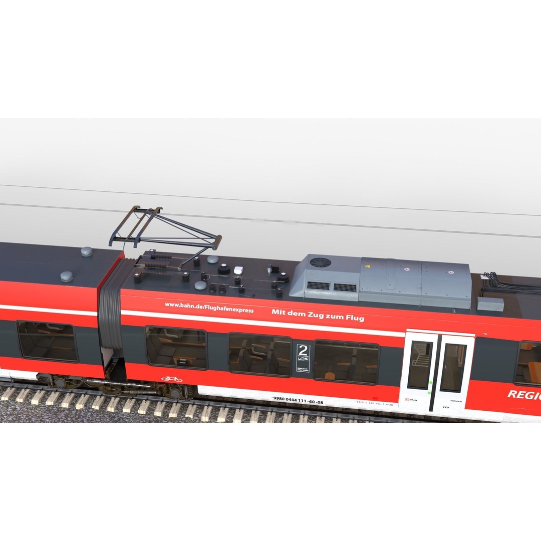 Bombardier TALENT Train 3D Model – Rigged Animated Asset, FBX, OBJ - View 4