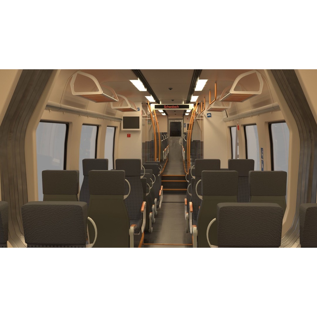 Bombardier TALENT Train 3D Model – Rigged Animated Asset, FBX, OBJ - View 7