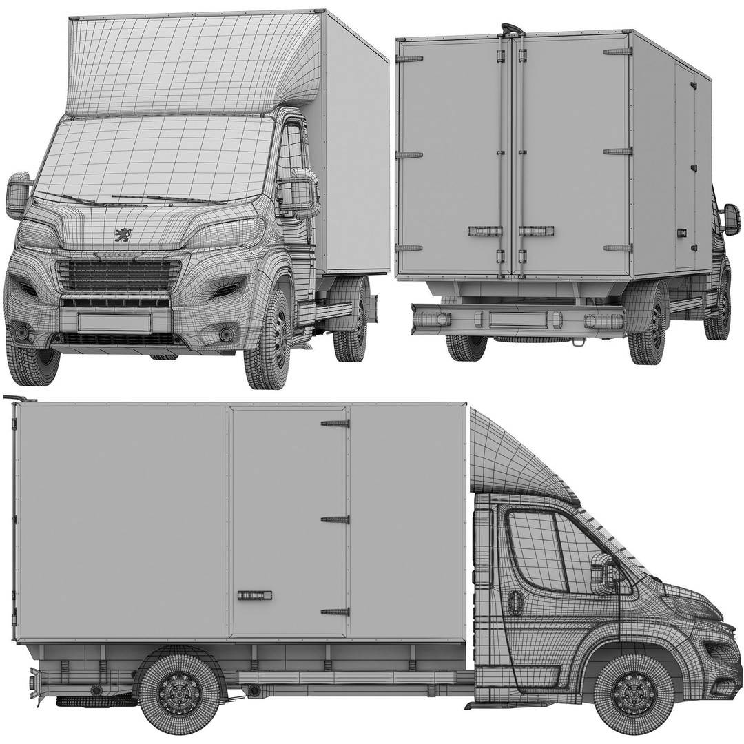 PEUGEOT BOXER L4H1 3D Model – Medium Roof Cargo Van, FBX, OBJ - View 24