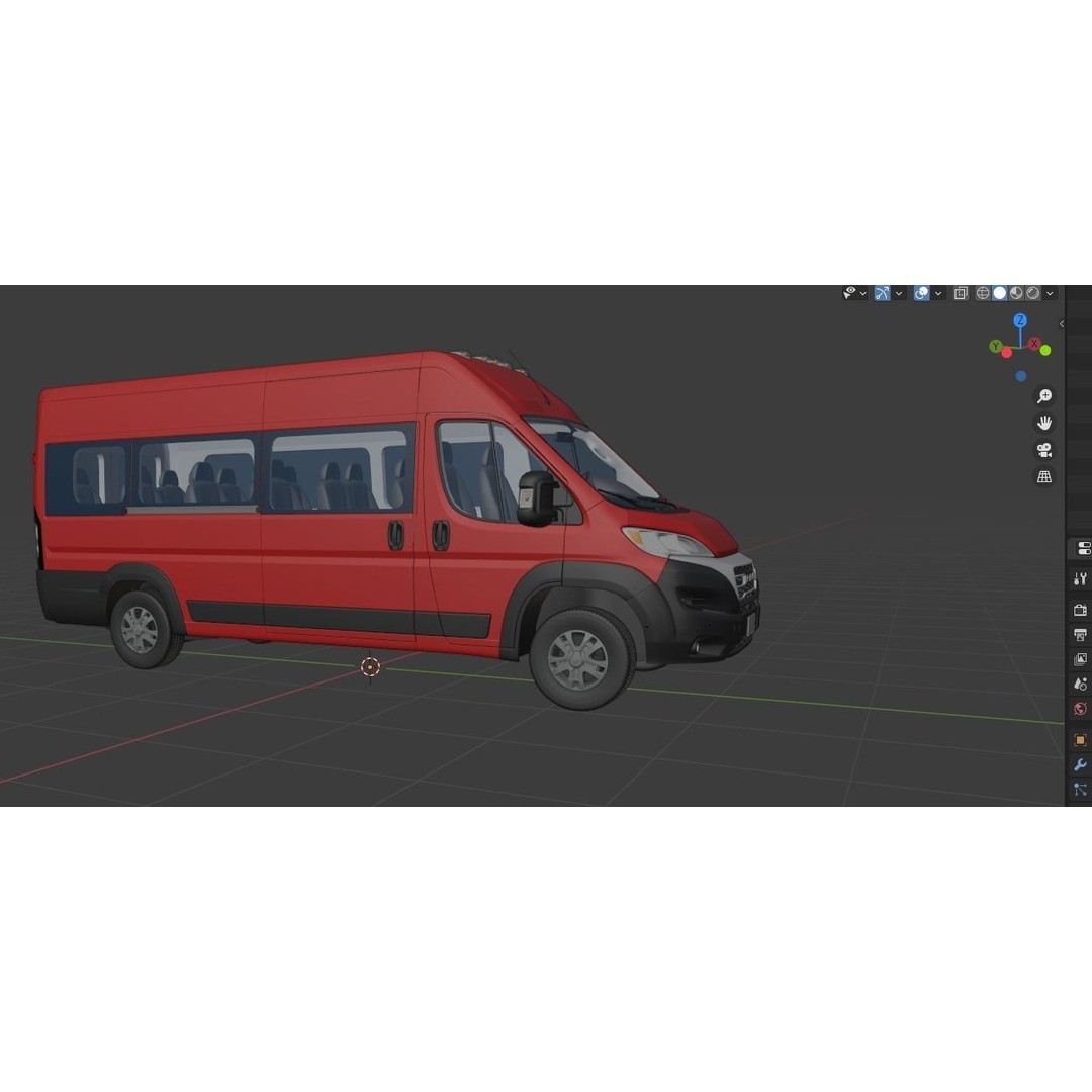 2024 Ram ProMaster 3500 SLT 3D Model – High Roof Minibus, FBX, OBJ