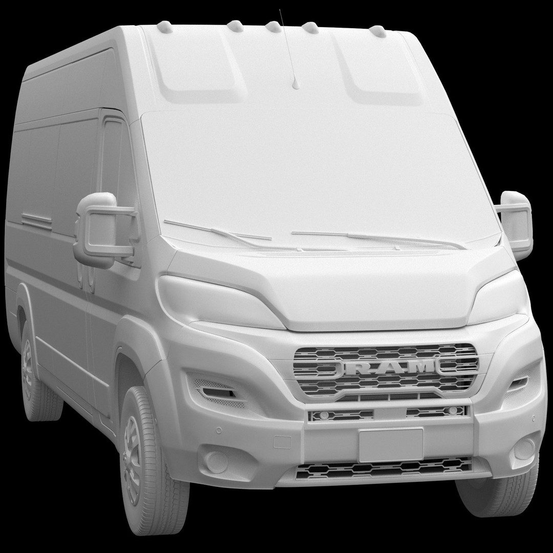 2024 Ram ProMaster 3500 SLT 3D Model – High Roof Minibus, FBX, OBJ - View 14